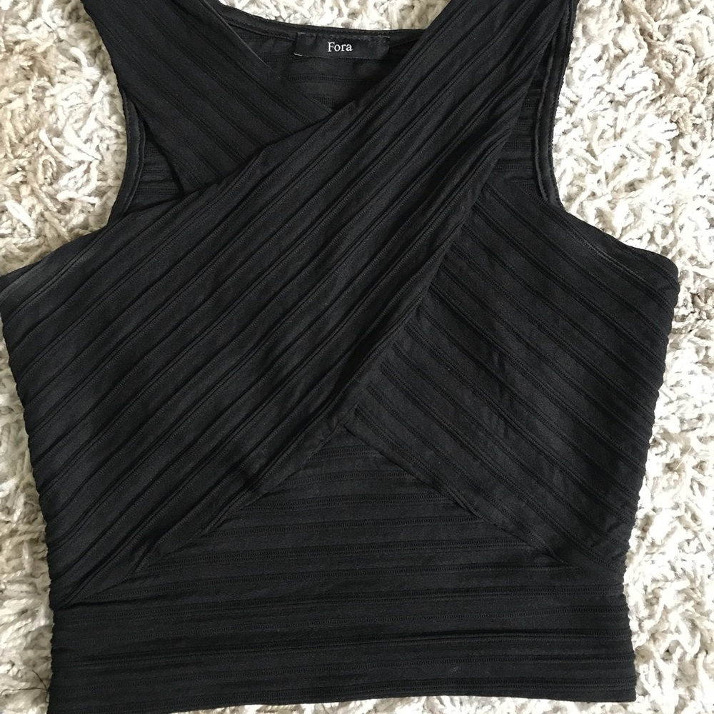 Black tight crop top